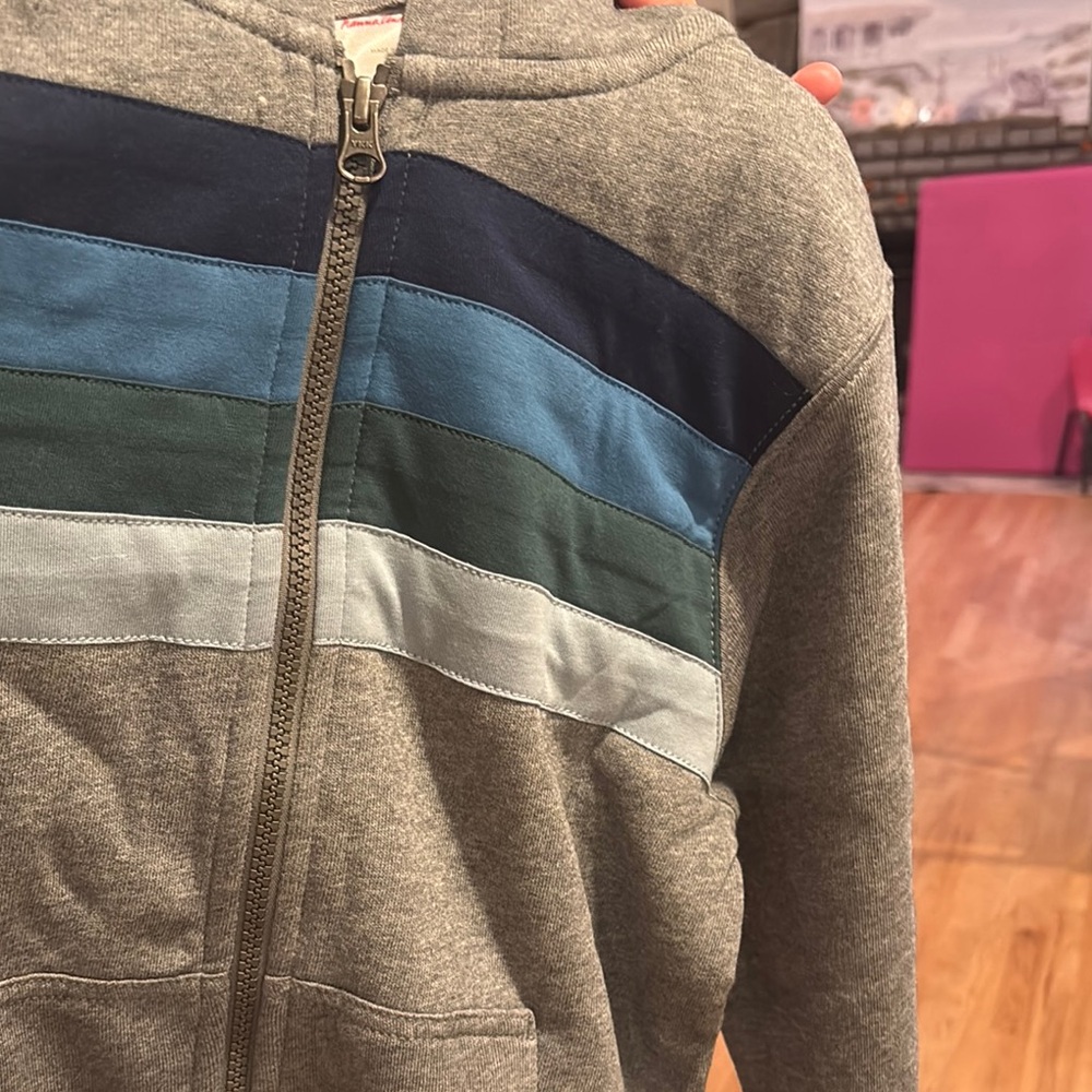 NWOT Kids Colorful Striped Zip-up Hoodie Sherpa